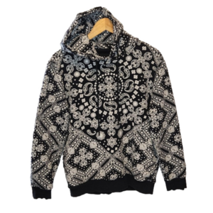 ASOS Bershka all over print black/white hoodie
